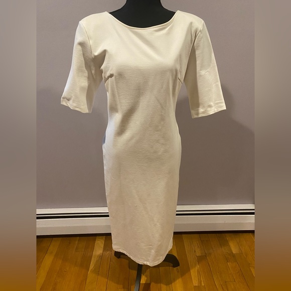 LARGE Lulus We Built This Midi Ivory Bodycon Dress - Picture 1 of 6